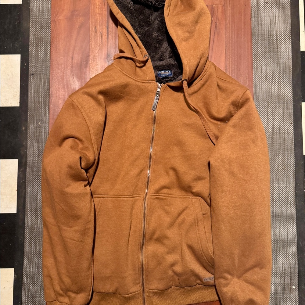 Smith’s Sherpa-Lined Zip Hoodie – Caramel Brown